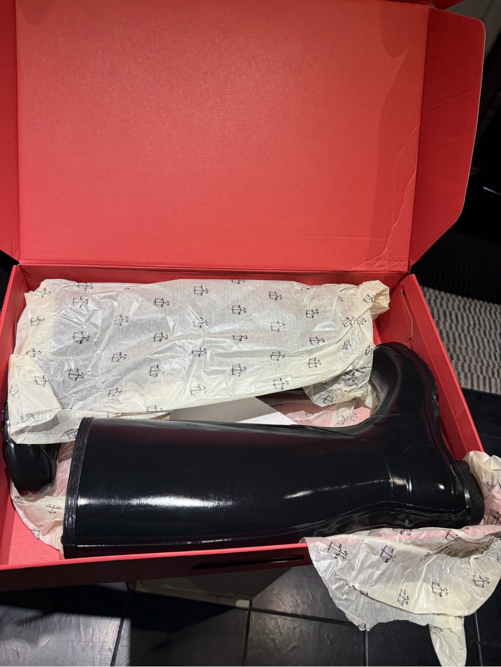 Hunter Black Gloss Tall Boots - Picture 11 of 12